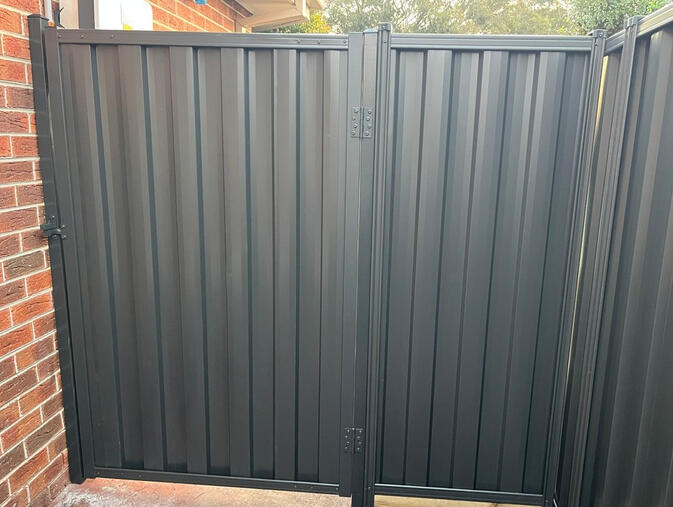 Colorbond Side Gate Cranbourne West Colorbond side gate in Monument colour installed in Cranbourne West